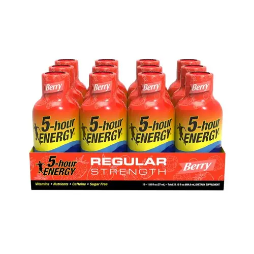 Sugar-Free Energy Drink, Liquid, Berry Flavor, 1.93 oz Bottle