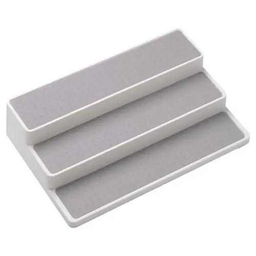 Shelf Organizer 9.6" W X 14.5" L White Plastic White