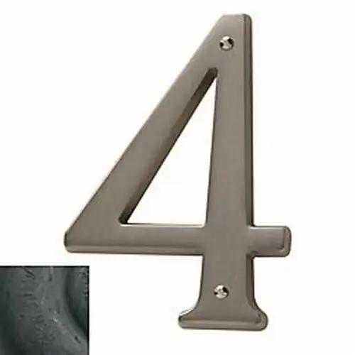 4-3/4" Carded House Number # 4 Distressed Oil Rubbed Bronze Finish 4-3/4" Carded House Number # 4 Distressed Oil Rubbed Bronze Finish