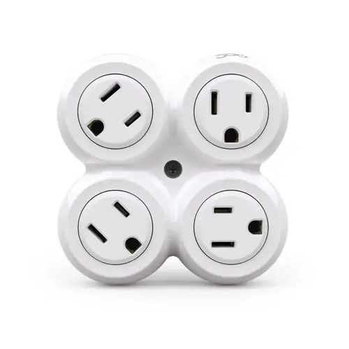 Outlet Tap Grounded 4 outlets Surge Protection White Outlet Tap Grounded 4 outlets Surge Protection White
