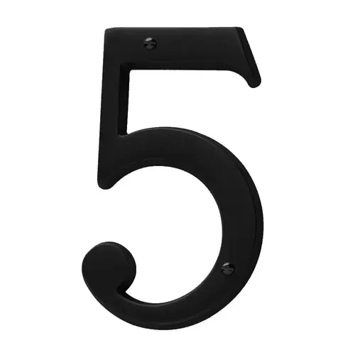 4-3/4" Carded House Number # 5 Flat Satin Black Finish 4-3/4" Carded House Number # 5 Flat Satin Black Finish