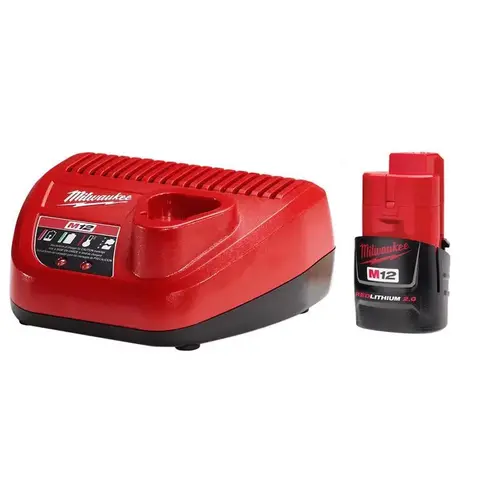 Battery and Charger M12 RedLithium CP 2 Ah Lithium-Ion Pair Battery and Charger M12 RedLithium CP 2 Ah Lithium-Ion Pair