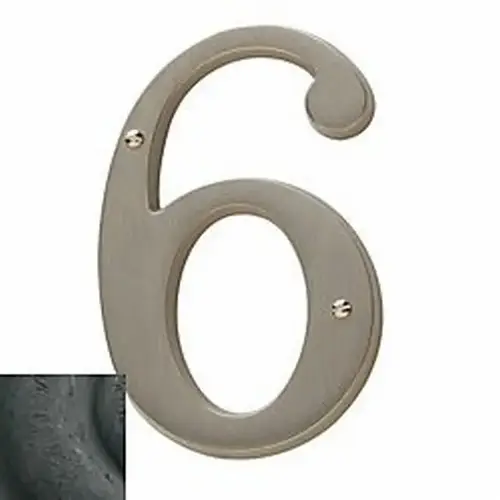 4-3/4" Carded House Number # 6 Distressed Oil Rubbed Bronze Finish 4-3/4" Carded House Number # 6 Distressed Oil Rubbed Bronze Finish