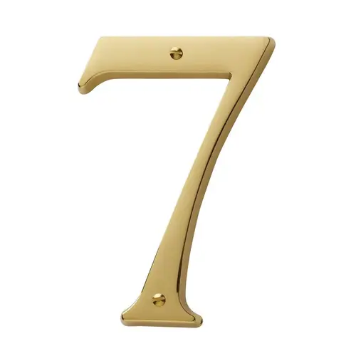 4-3/4" Carded House Number # 7 Lifetime Brass Finish 4-3/4" Carded House Number # 7 Lifetime Brass Finish