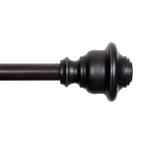 Fast Fit KN75242 Curtain Rod, 5/8 in Dia, 36 to 66 in L, Steel, Weathered Brown