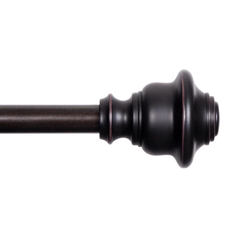 Kenney KN75242 Fast Fit KN75242 Curtain Rod, 5/8 in Dia, 36 to 66 in L, Steel, Weathered Brown