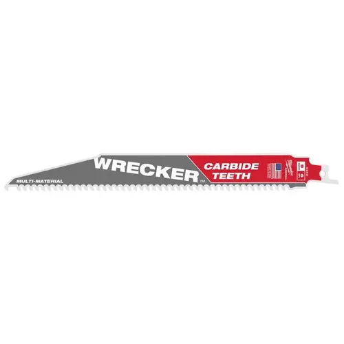 Reciprocating Saw Blade Wrecker 9" Carbide Tipped 6 TPI Gray