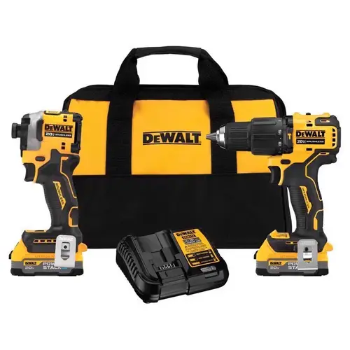 Hammer Drill and Impact Driver Kit Powerstack 20 V Cordless Brushless 2 Tool Hammer Drill and Impact Driver Kit Powerstack 20 V Cordless Brushless 2 Tool