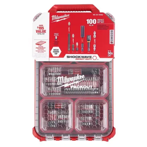 Impact Driver Bit Set Shockwave Assorted 1/4" drive X 4" L Alloy Steel