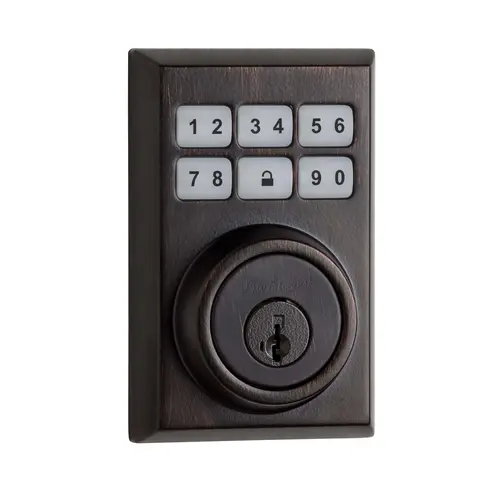 Contemporary Smartcode Touchpad Electronic Deadbolt SmartKey with RCAL Latch and RCS Strike Venetian Bronze Finish Contemporary Smartcode Touchpad Electronic Deadbolt SmartKey with RCAL Latch and RCS Strike Venetian Bronze Finish