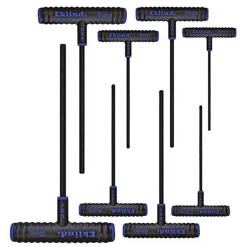 Hex Key Set Power-T 2-10 mm Metric T-Handle Black Blue