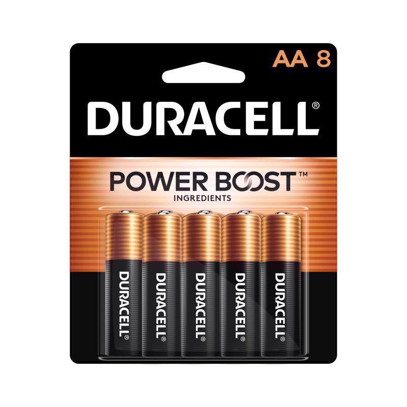 DURACELL 03761 Batteries Coppertop AA Alkaline 8 pk Carded