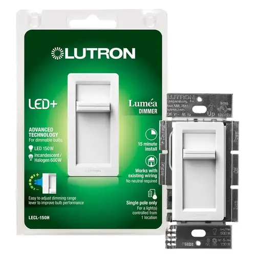 Dimmer Switch Lumea White 150 W Slide White