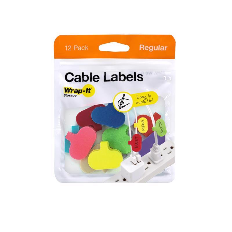 Wrap-It Storage 412-CL-V-MC Cable Labels 1.2" L Assorted Nylon Assorted