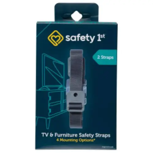 TV & Furniture Straps, 4 Mounting Options - pair Black