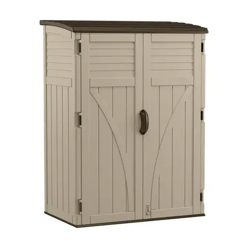 Storage Shed 4 ft. x 2 ft. Plastic Vertical with Floor Kit Beige Mustang/Sand Storage Shed 4 ft. x 2 ft. Plastic Vertical with Floor Kit Beige Mustang/Sand