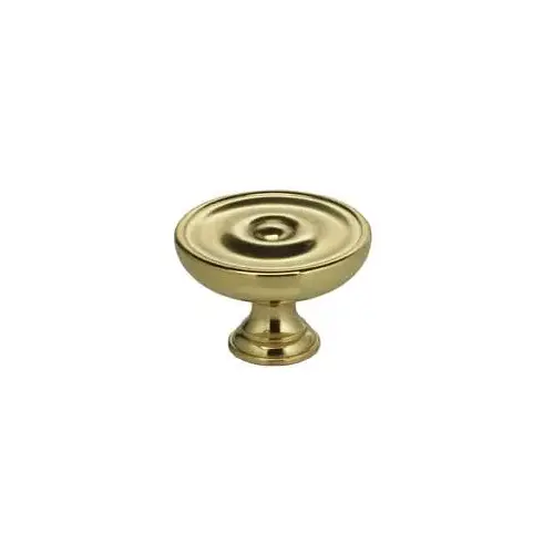 1" Bowl Cabinet Knob Bright Brass Finish