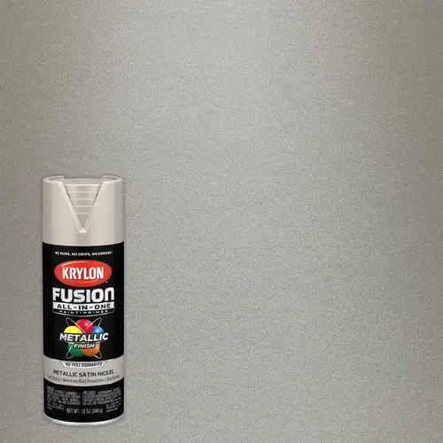 Paint+Primer Spray Paint Fusion All-In-One Metallic Satin Nickel 12 oz Satin Nickel Paint+Primer Spray Paint Fusion All-In-One Metallic Satin Nickel 12 oz Satin Nickel