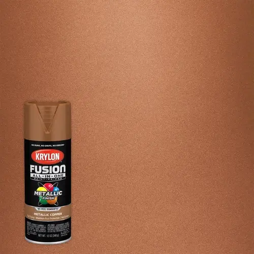 Fusion Primer and Spray Paint, Metallic, Copper, 12 oz, Aerosol Can Fusion Primer and Spray Paint, Metallic, Copper, 12 oz, Aerosol Can