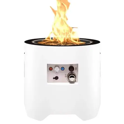Fire Pit with Sound System Voyager 20" W Stainless Steel Round Electric White
