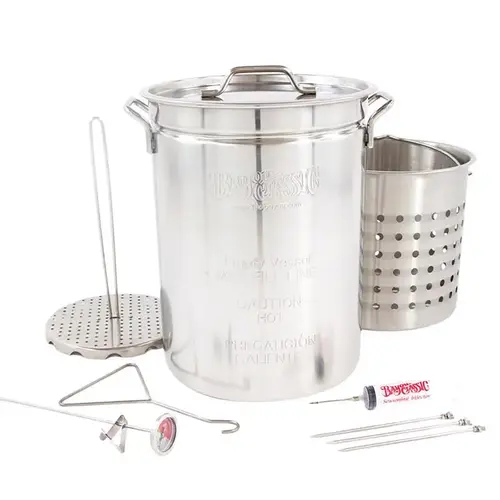 Turkey Fryer Pot, 32 qt Capacity, 22 Gauge, Stainless Steel Polished