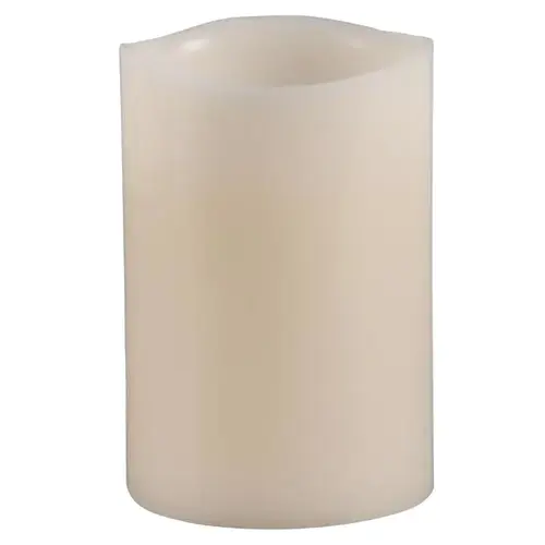 Flameless Flickering Candle Bisque Vanilla Scent Melted Edge Pillar 6" H X 4" Bisque Flameless Flickering Candle Bisque Vanilla Scent Melted Edge Pillar 6" H X 4" Bisque