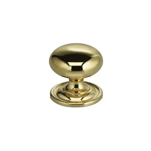 1-3/16" Round Cabinet Knob with Backplate Bright Brass Finish 1-3/16" Round Cabinet Knob with Backplate Bright Brass Finish