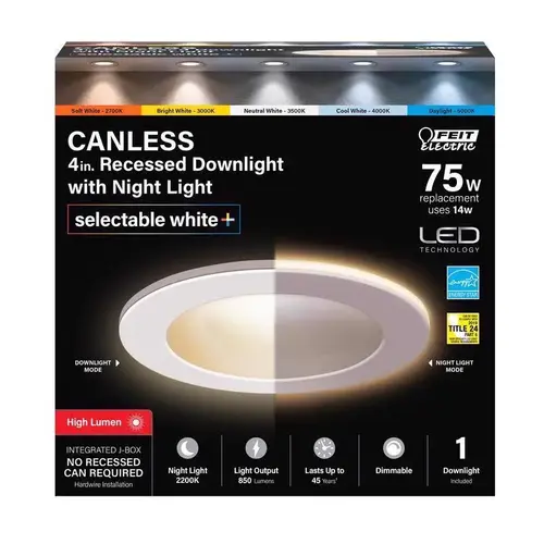 Recessed Downlight White 4" W Aluminum LED 75 W White Recessed Downlight White 4" W Aluminum LED 75 W White