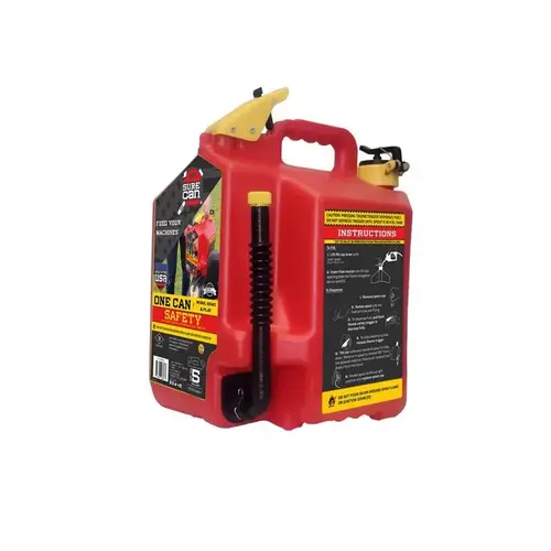 5 Gal. Plastic Gasoline Safety Fuel Can, Red