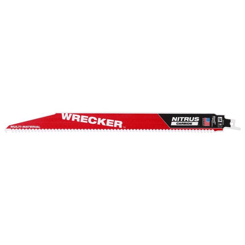 Milwaukee 48-00-5273 Reciprocating Saw Blade Wrecker 12" Nitrus Carbide 6 TPI Red