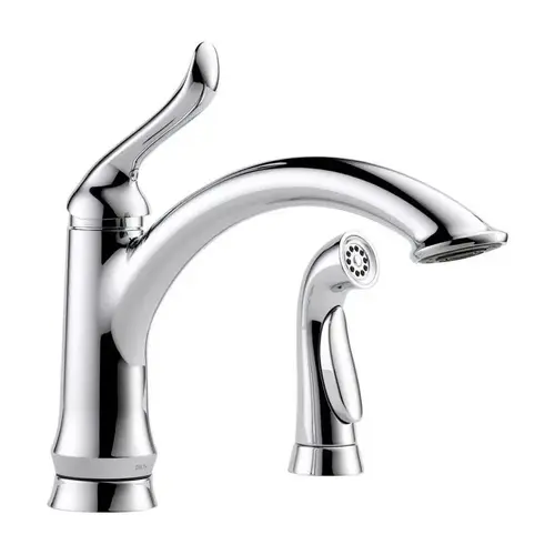 Linden Series Kitchen Faucet with Side Sprayer, 1.8 gpm, 1-Faucet Handle, Zinc, Chrome Plated Linden Series Kitchen Faucet with Side Sprayer, 1.8 gpm, 1-Faucet Handle, Zinc, Chrome Plated