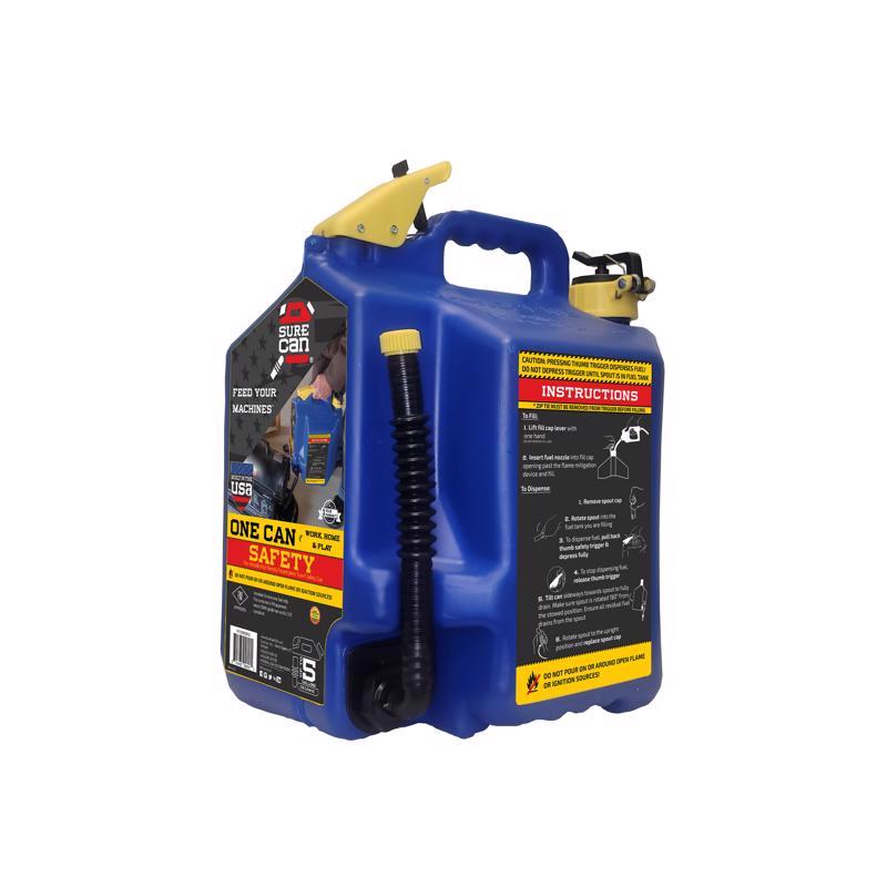 SureCan SUR5SFK2 5 Gal. Plastic Kerosene Safety Can, Blue