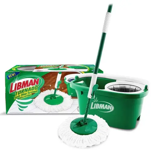 Tornado Spin Mop with Bucket, Metal/Microfiber, Green/White Tornado Spin Mop with Bucket, Metal/Microfiber, Green/White