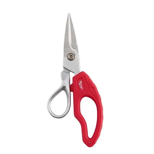 Electrician Snip, 10.65 in OAL, Ergonomic Handle, Metal Handle Red Electrician Snip, 10.65 in OAL, Ergonomic Handle, Metal Handle Red