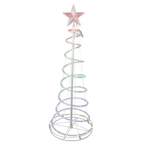 Christmas Tree 4 ft. Slim LED 73 ct Spiral RGB Ribbon Color Changing Christmas Tree 4 ft. Slim LED 73 ct Spiral RGB Ribbon Color Changing