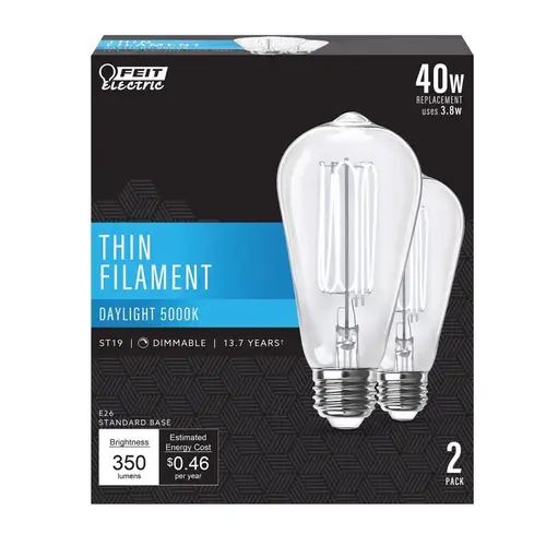 Filament LED Bulb ST19 E26 (Medium) Daylight 40 Watt Equivalence Clear Filament LED Bulb ST19 E26 (Medium) Daylight 40 Watt Equivalence Clear