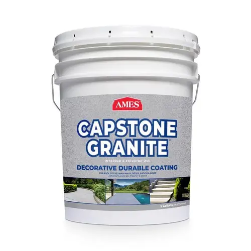 Concrete Floor Paint Capstone Granite Gloss Quicksilver Water-Based Acrylic 5 gal Textured