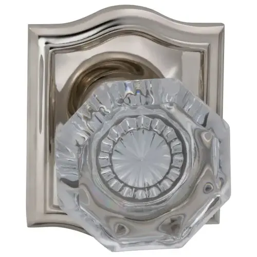 955 with Arched Rose Dummy Pair Knob Bright Nickel Finish 955 with Arched Rose Dummy Pair Knob Bright Nickel Finish