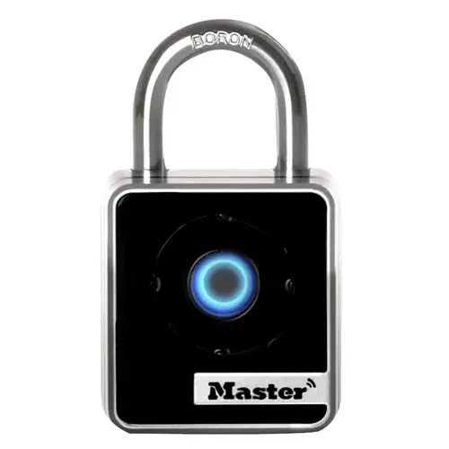 Interior 1-29/32 In. Wide Bluetooth Padlock Silver & Black Interior 1-29/32 In. Wide Bluetooth Padlock Silver & Black