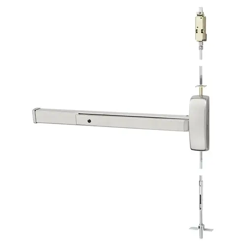 Concealed Vertical Rod Exit Device Satin Stainless Steel Concealed Vertical Rod Exit Device Satin Stainless Steel