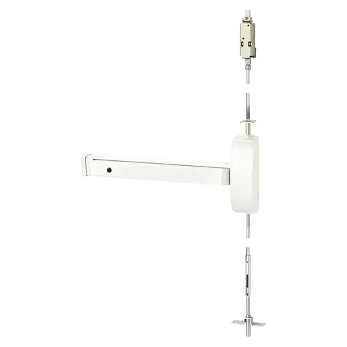 Concealed Vertical Rod Exit Device White Suede Powder Coat Concealed Vertical Rod Exit Device White Suede Powder Coat