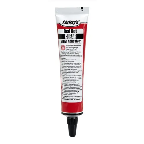 Adhesive and Sealant Red Hot Clear For PVC/Vinyl 1.5 oz Clear