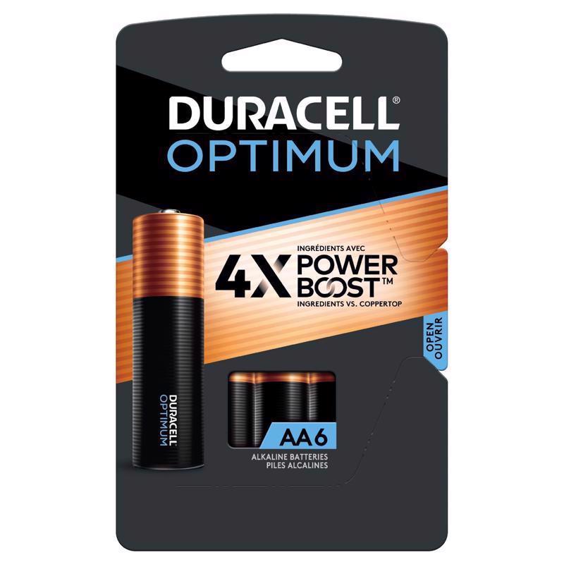 DURACELL 032563 32566 Optimum Battery, 1.5 V Battery, AA Battery, Alkaline - pack of 6