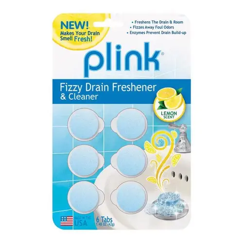 Drain Freshener and Cleaner, 1.37 oz, Tablet, Fresh Lemon - pack of 6