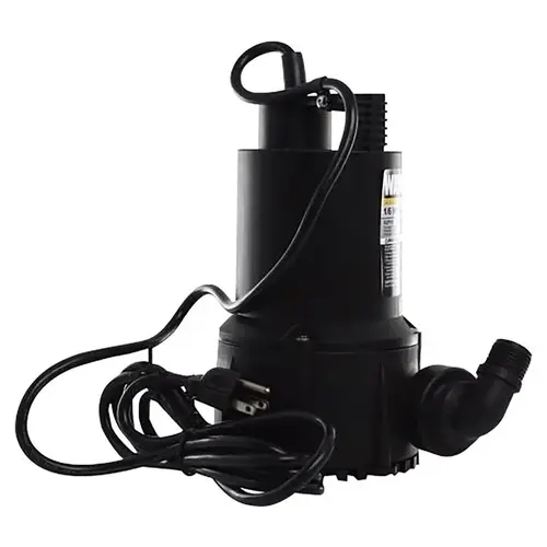 Submersible Utility Pump, 1-Phase, 6.2 A, 120 V, 0.2 hp, 1-1/4 in Outlet, 2050 gph, Thermoplastic Impeller