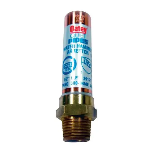 Water Hammer Arrester Quiet Pipes 1/2" Male X 1/2" D Closed Copper Water Hammer Arrester Quiet Pipes 1/2" Male X 1/2" D Closed Copper