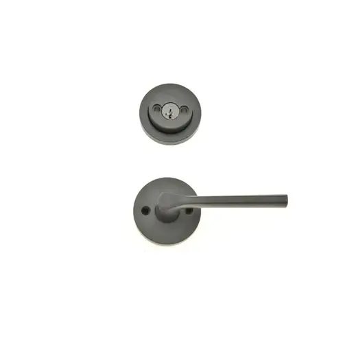Lisbon Round Interior Double Cylinder Handleset Trim SmartKey Iron Black Finish Lisbon Round Interior Double Cylinder Handleset Trim SmartKey Iron Black Finish