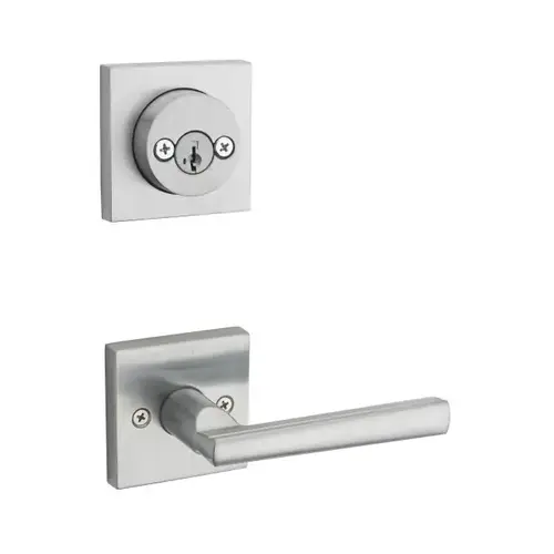 Montreal Square Interior Double Cylinder Handleset Trim SmartKey Satin Chrome Finish Montreal Square Interior Double Cylinder Handleset Trim SmartKey Satin Chrome Finish