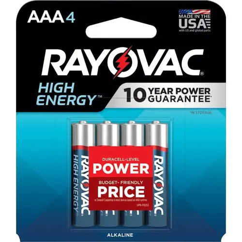Batteries High Energy AAA Alkaline 4 pk Carded - pack of 12 Batteries High Energy AAA Alkaline 4 pk Carded - pack of 12