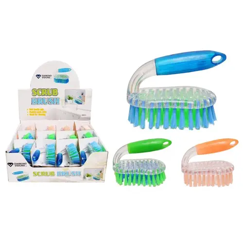 Scrub Brush 3" W 4" Plastic Handle Assorted